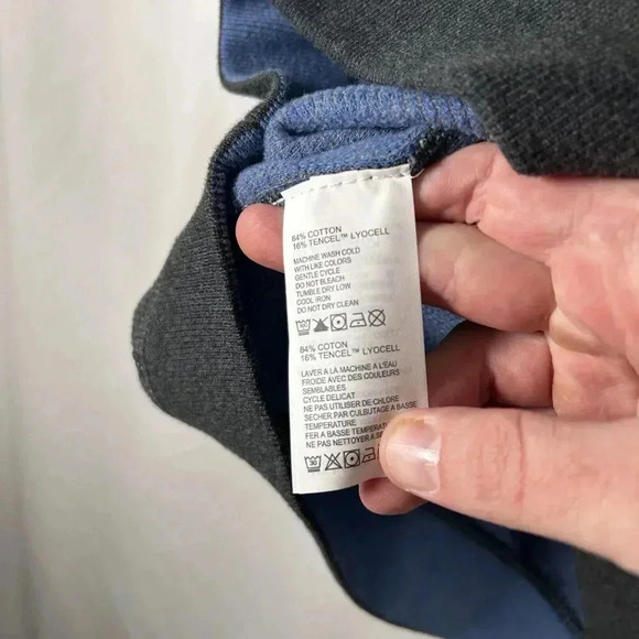 Tommy Bahama Sweater Men's Medium Grey Blue Reversable 1/4 Zip - Picture 6 of 8